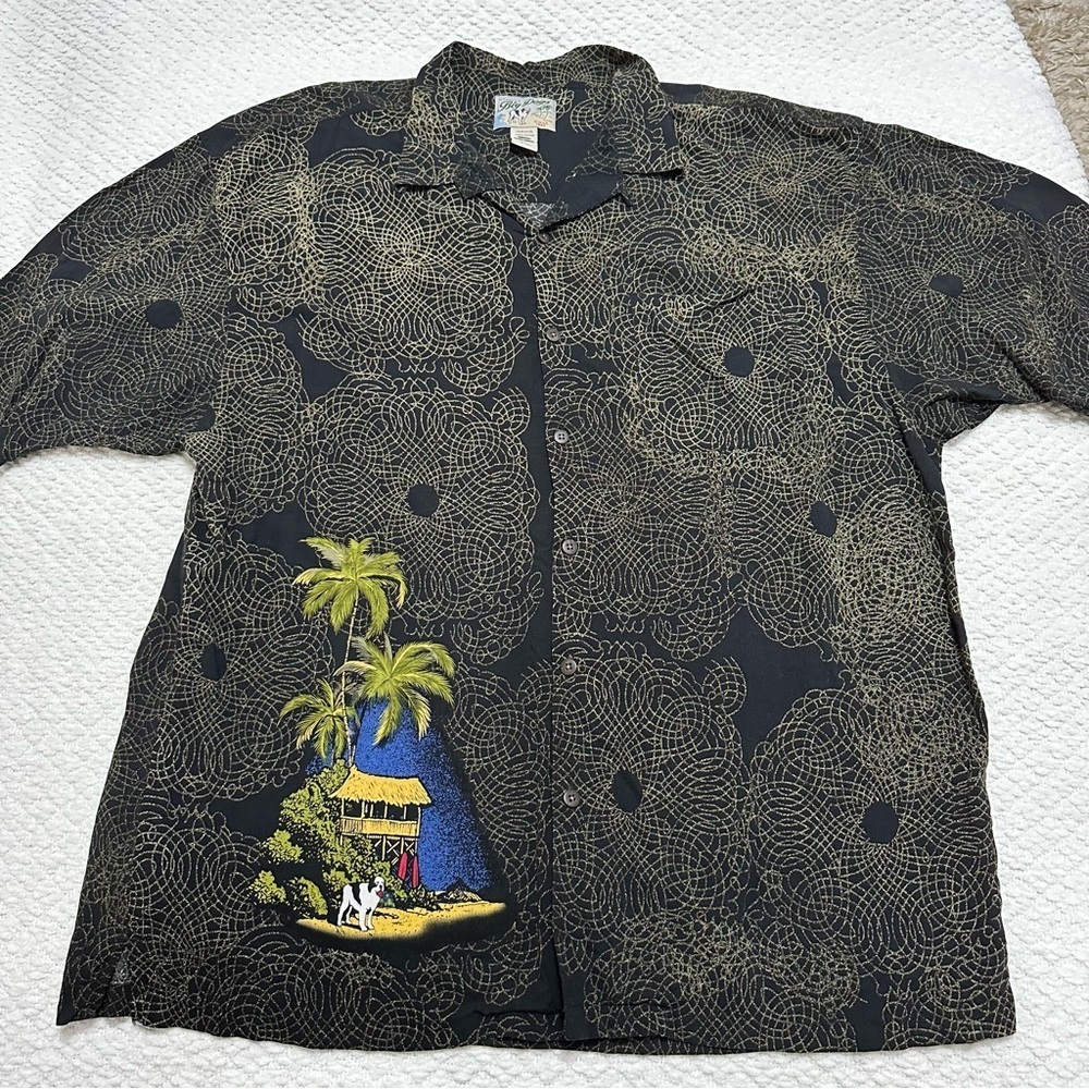 Big Dogs Hawaiian Shirt Dog Island 100% Rayon Men’s Size 3X